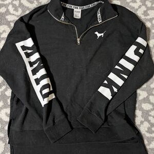 PINK Victoria's Secret Black Zip-Up Sweater